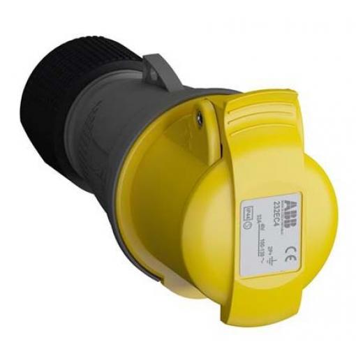 Amphenol Industrial Průmyslový napájecí konektor, řada: Easy & Safe, IP44, Kabel barva Žlutá, 32 A 2P+PE, 110 V