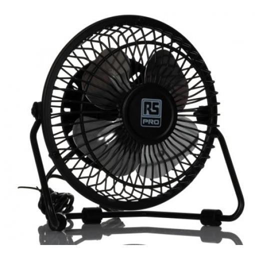 RS PRO Stolní ventilátor, řada: RS PRO Stůl 100 mm 1 5 V dc USB