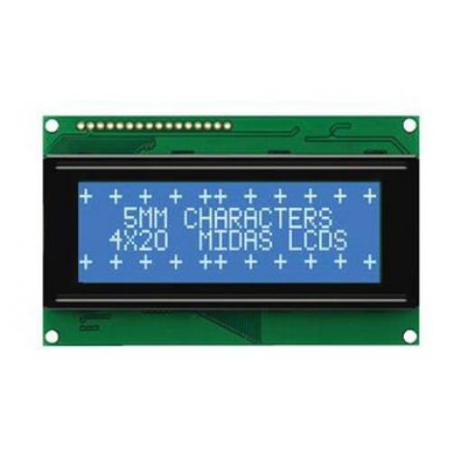 Monochromatický LCD displej MC24005A6W-BNMLW-V2, řada: A Alfanumerické podsvícení LED Modrá 8bitový Midas Bílá 2 x 40