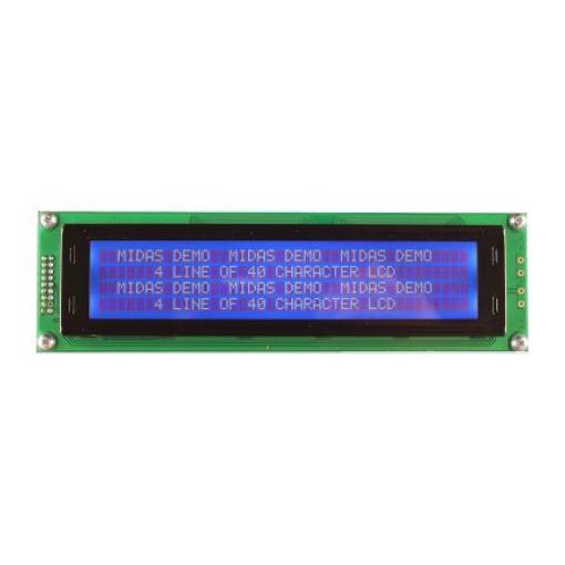 Monochromatický LCD displej MC44005A6W-BNMLW-V2, řada: A Alfanumerické podsvícení LED Modrá 8bitový Midas Bílá 4 x 40