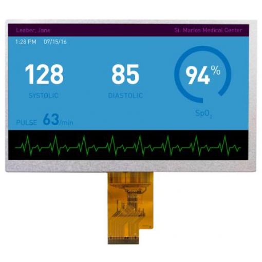 Barevný displej LCD DT070BTFT 7 in 1024 x 600 pixel podsvícení LCD rozhraní LVDS Displaytech