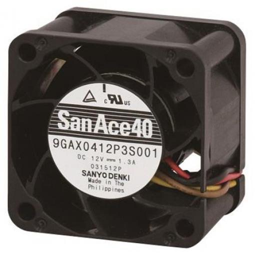 Sanyo Denki Axiální ventilátor, řada: San Ace 9GAX, průtok vzduchu: 54 m³/h 15.6 W 12 V dc 1.3 A IP0 40 mm 40 mm 28 mm