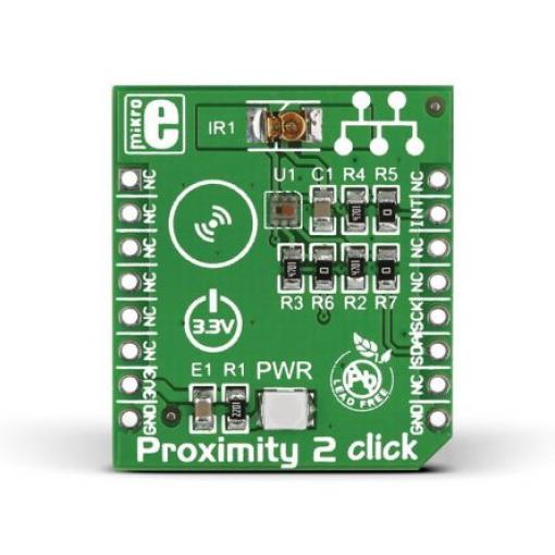 Snímač přiblížení, klasifikace: Deska mikroBus Click for MAX44000 Proximity 2 Click MIKROE-1818 MikroElektronika
