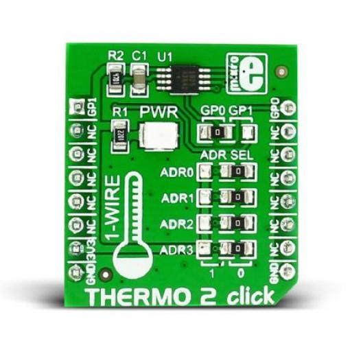 Snímač teploty, klasifikace: Deska mikroBus Click for DS1825 Thermo 2 Click MIKROE-1840 MikroElektronika