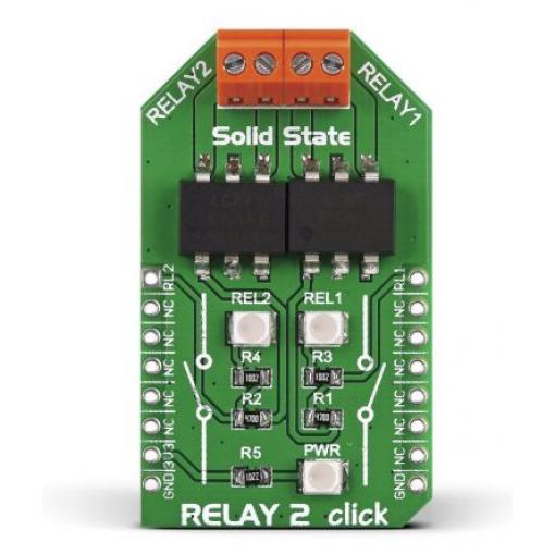Vývojová sada pro řízení napájení Relay 2 Click Relé MikroElektronika LCA717, pro použití s: Světla, Motory