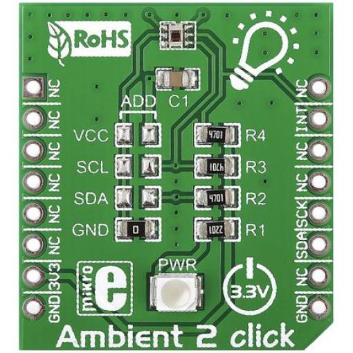 Světelné čidlo, klasifikace: Deska mikroBus Click for OPT3001 Ambient 2 Click MIKROE-1903 MikroElektronika