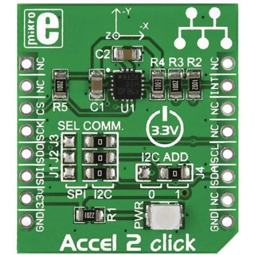Akcelerometrový snímač, klasifikace: Deska mikroBus Click for LIS3DSH Accel 2 Click MIKROE-1905 MikroElektronika