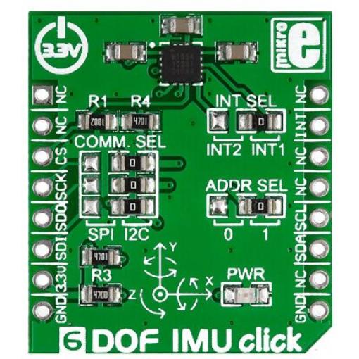 Inerciální měřicí jednotka (IMU) - 6osá, klasifikace: Deska mikroBus Click for MAX21105 6DOF IMU Click MIKROE-1941