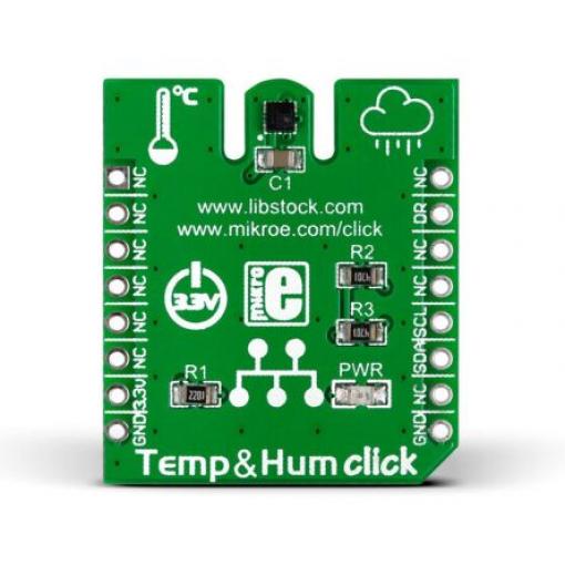Snímač teploty, Snímač vlhkosti, klasifikace: Deska mikroBus Click for HTS221 Temp&Hum Click MIKROE-1971