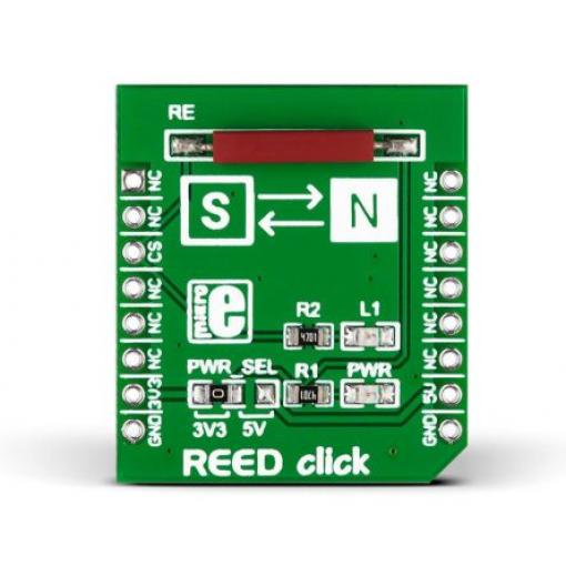 Jazýčkový spínač, klasifikace: Deska mikroBus Click REED Click MIKROE-1998 MikroElektronika