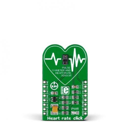 Snímač srdečního tepu, klasifikace: Deska mikroBus Click for MAX30100 Heart Rate Click MIKROE-2000, MikroElektronika
