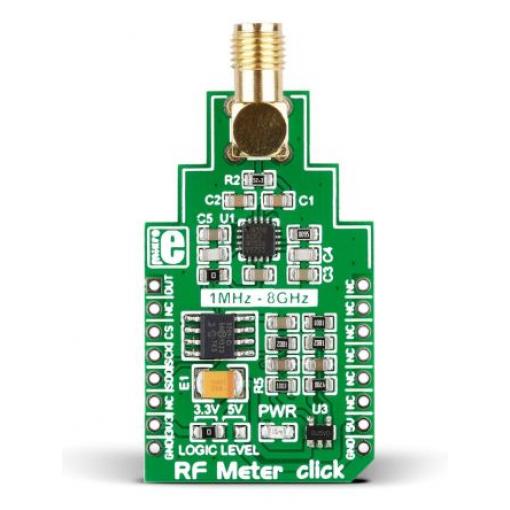 Komunikační a bezdrátový vývojový nástroj MCP3201 Měření RF výkonu RF Meter Click MikroElektronika, klasifikace: Deska