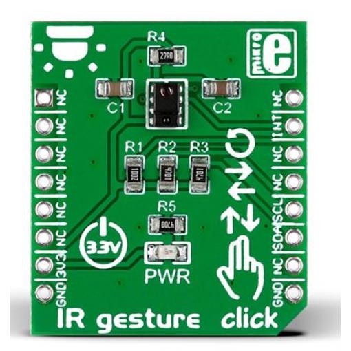 MikroElektronika Vývojová sada, Sledování gest, IR Gesture, 74HC32, klasifikace: Deska mikroBus Click