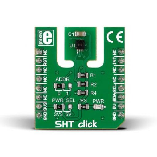 Snímač teploty a vlhkosti, klasifikace: Deska mikroBus Click for SHT3x-DIS SHT Click MIKROE-2101 MikroElektronika
