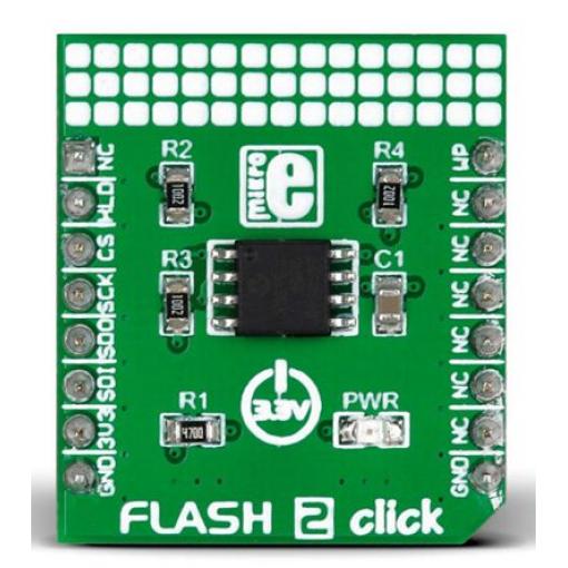 MikroElektronika Vývojová sada pro paměti MIKROE-2267, Flash 2 Click, klasifikace: Vývojová deska Sériová paměť flash,