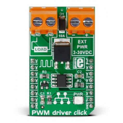 Vývojová sada pro řízení napájení Klikněte na ovladač PWM Regulátor motoru MikroElektronika DMP3010LK3, Si8711CC, pro