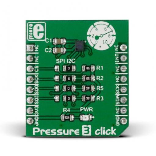 Snímač barometrického tlaku, klasifikace: Deska mikroBus Click for DPS310 Pressure 3 Click MIKROE-2293 MikroElektronika