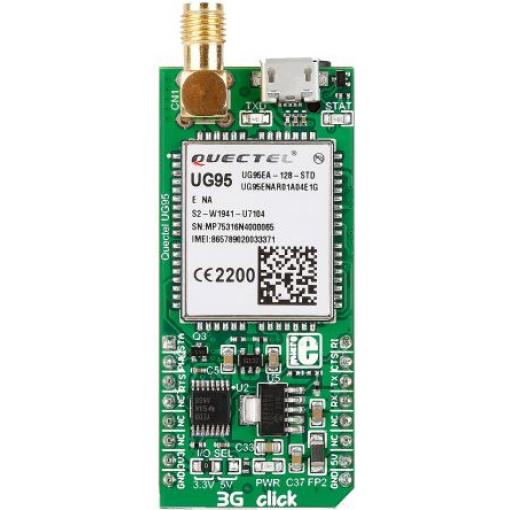 Komunikační a bezdrátový vývojový nástroj Quectel UG95 Mobilní komunikace 3G-AA Click (pro USA) MikroElektronika,