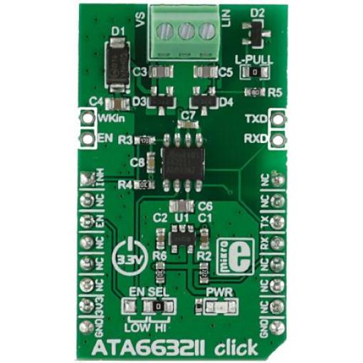 Komunikační a bezdrátový vývojový nástroj ATA663211 Click deska ATA663211 MikroElektronika, klasifikace: Vývojová sada,