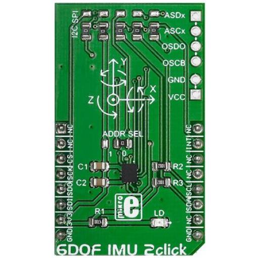 Inerciální měřicí jednotka (IMU) - 6osá, klasifikace: Deska mikroBus Click for BMI160 6DOF IMU 2 Click MIKROE-2337
