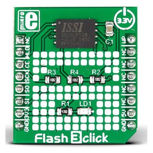 MikroElektronika Vývojová sada pro paměti MIKROE-2374, Flash 3 Click, klasifikace: Vývojová deska Sériová paměť flash,