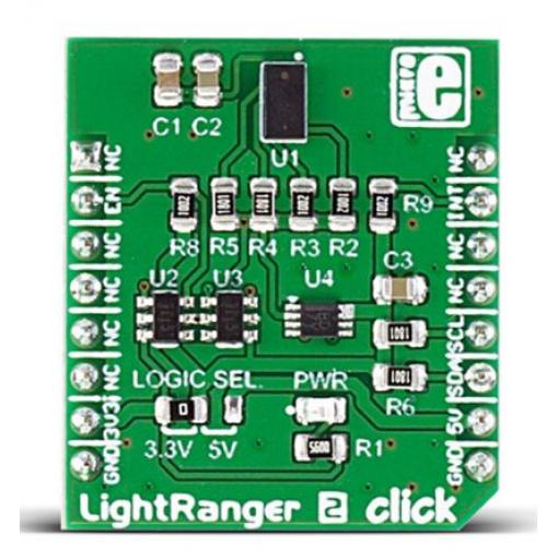 Snímač gest, klasifikace: Deska mikroBus Click for VL53L0X LightRanger 2 Click MIKROE-2509 MikroElektronika