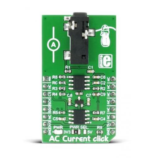 Vývojová sada pro řízení napájení AC Current Click Měření proudu MikroElektronika MCP3201, MCP607, pro použití s: Zdroj