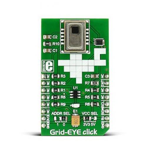 Infračervený snímač, klasifikace: Deska mikroBus Click for AMG8853 Grid-EYE Click MIKROE-2539 MikroElektronika