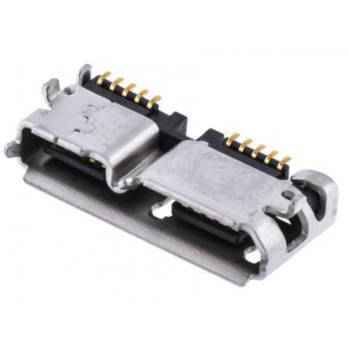 Hirose Konektor USB, řada: ZX360 USB typ B, Povrch, materiál kontaktu: Slitina mědi