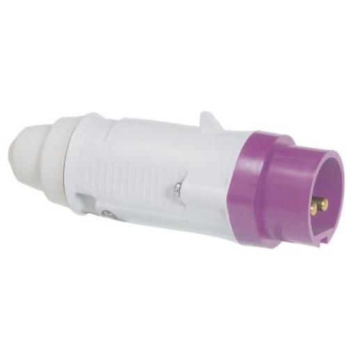 Legrand Průmyslový napájecí konektor, IP44, Kabel, formát pólů: 2P, orientace těla: Rovný barva Fialová, 20 → 25