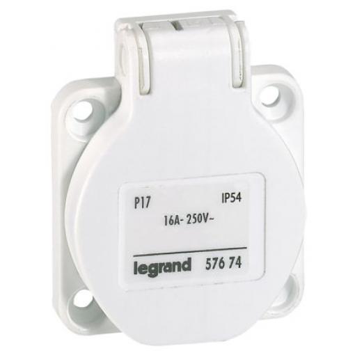 Legrand Průmyslový napájecí konektor, IP54, Panel barva Bílá, 16 A 2P+PE, 250 V