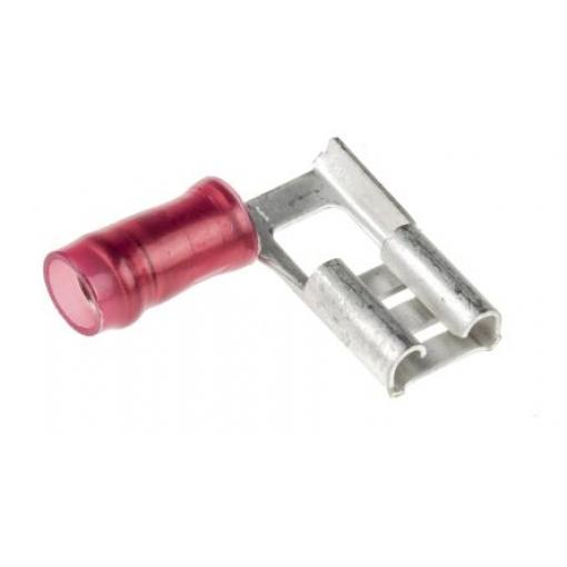 TE Connectivity Zásuvný konektor, řada: PIDG FASTON .250 Izolované, 6.35 x 0.81 mm, Červená Vnitřní, celková délka: 19.3