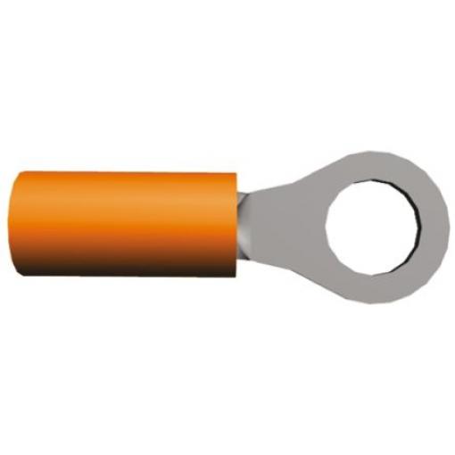 Očková koncovka, pokovení: Nikl, M4, Oranžová, 288 °C, min. AWG: 18 AWG, max. AWG: 16 AWG, Izolované, TE Connectivity