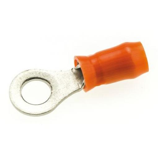 Očková koncovka, pokovení: Nikl, M4, Oranžová, 288 °C, min. AWG: 18 AWG, max. AWG: 16 AWG, Izolované, TE Connectivity