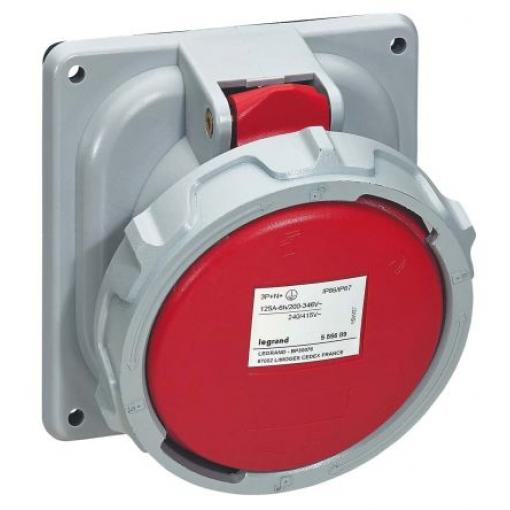 Legrand Průmyslový napájecí konektor, řada: P17 Tempra Pro, IP67, Panel barva Červená, 125 A, 415 V