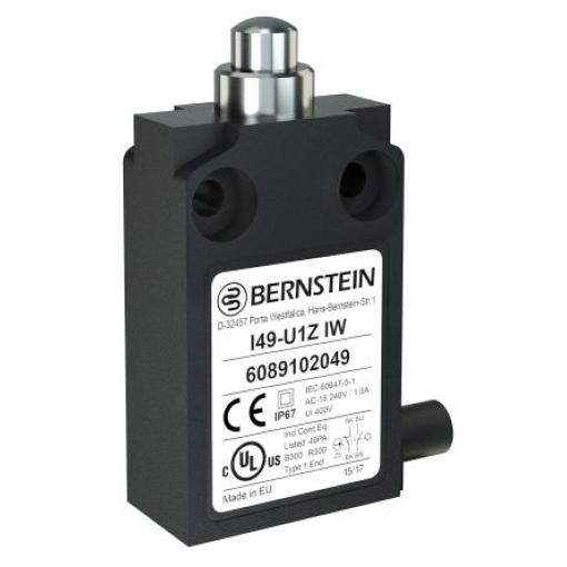 Bernstein AG I49 Plunžr Koncový spínač DPST IP67 Plastové 250 V ac 10 A
