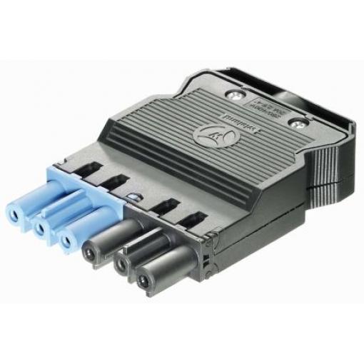 Wieland Konektor pro osvětlení, řada: GST18i6 Kabel Vnitřní Konektor samice Šroubová 20A, IP20 barva Modrá, Černá,
