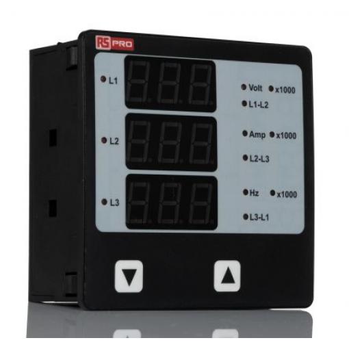 RS PRO Digitální panelový multifunkční měřič, řada: AP05 LED, výška výřezu: 92 mm, šířka výřezu: 92 mm pro Frekvence,