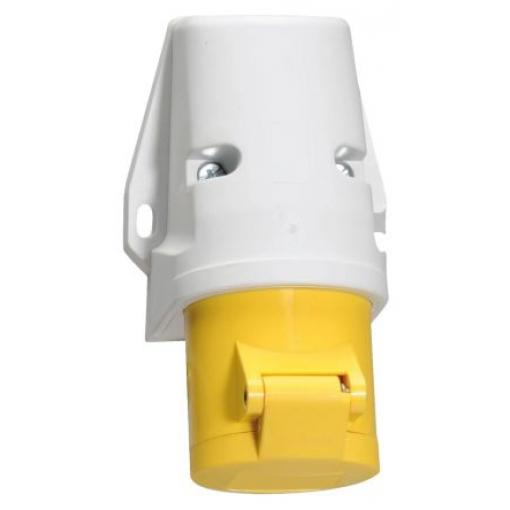 Bals Průmyslový napájecí konektor, IP44, Nástěnná barva Žlutá, 16 A 2P+PE, 110 V