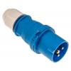 Bals Průmyslový napájecí konektor, IP44, Kabel, formát pólů: 2P+PE, orientace těla: Rovný barva Modrá, 230 V 16A
