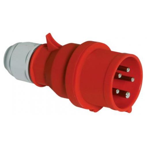 Bals Průmyslový napájecí konektor, IP44, Kabel, formát pólů: 3P+N+PE, orientace těla: Rovný barva Červená, 415 V 32A
