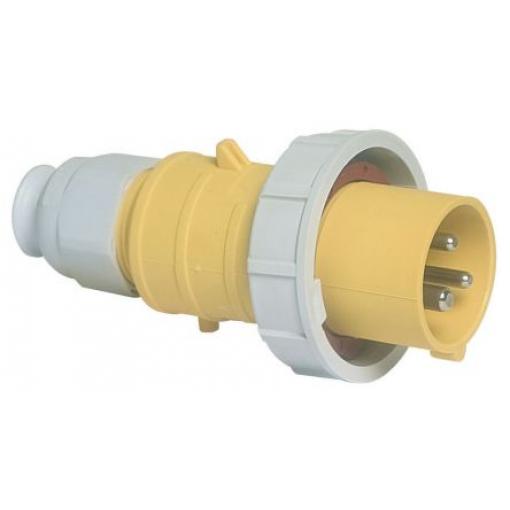 Bals Průmyslový napájecí konektor, IP67, Kabel, formát pólů: 2P+PE, orientace těla: Rovný barva Žlutá, 110 V 16A