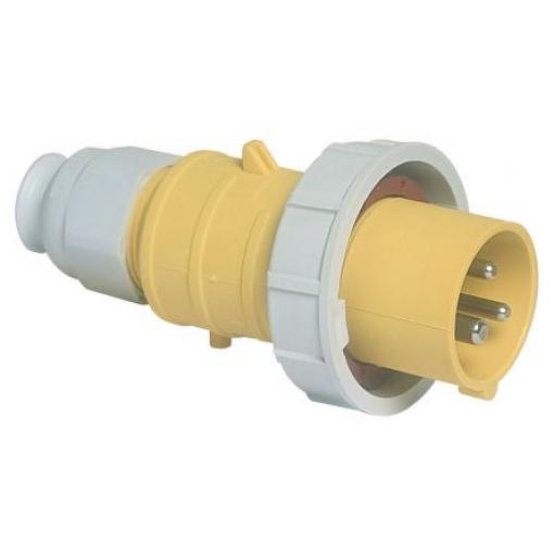 Bals Průmyslový napájecí konektor, IP67, Kabel, formát pólů: 2P+PE, orientace těla: Rovný barva Žlutá, 110 V 32A