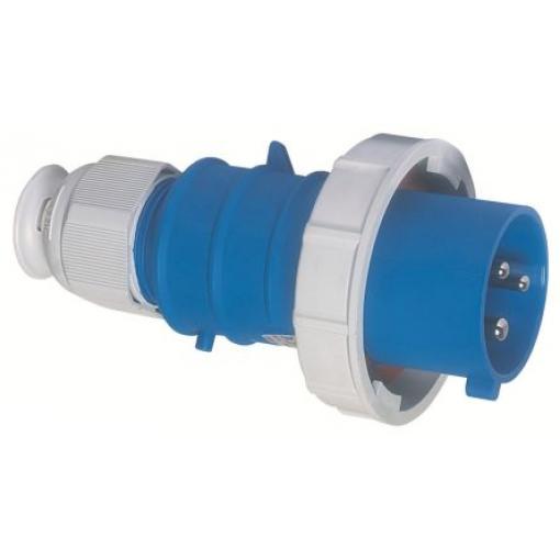 Bals Průmyslový napájecí konektor, IP67, Kabel, formát pólů: 2P+PE, orientace těla: Rovný barva Modrá, 230 V 32A