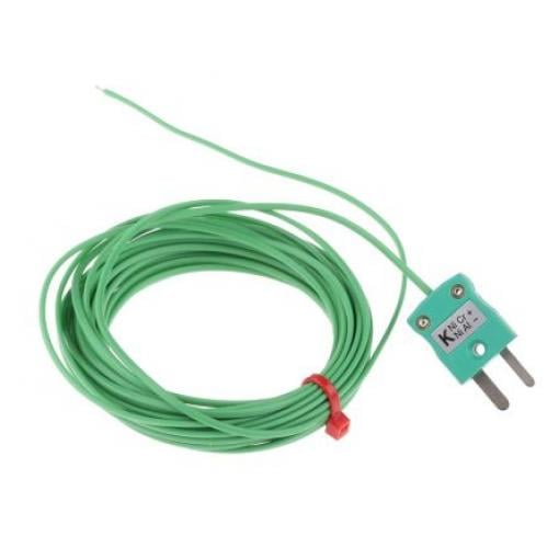 Termočlánek s odkrytým spojem 5 m kabel typ K Perfluoralkoxyalkan 5 m sonda, -75 °C 1/0.3 mm na 260 °C IEC, RoHS