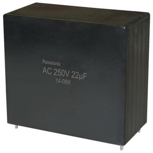 Fóliový kondenzátor, řada: EZPQ 22μF ±10% 250V ac, Průchozí otvor Panasonic