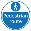 RS PRO Povinná značka, Vinyl Pedestrian Route Angličtina