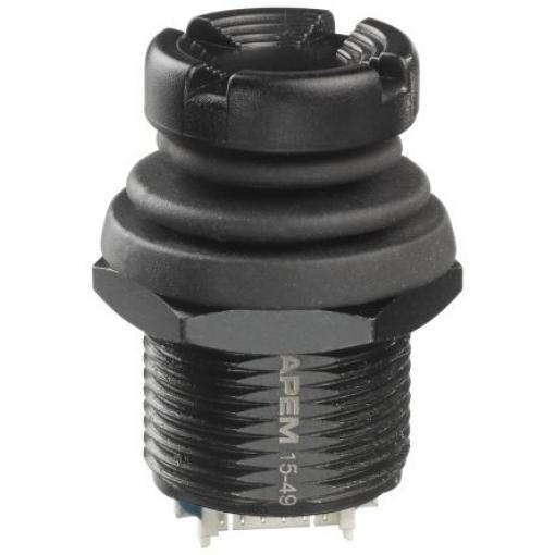 APEM Palcový spínač, řada: NV IP67, IP69K 3osý Zámek Okamžité 50 mA 6 kolíků 6PST 65 °C -40 °C