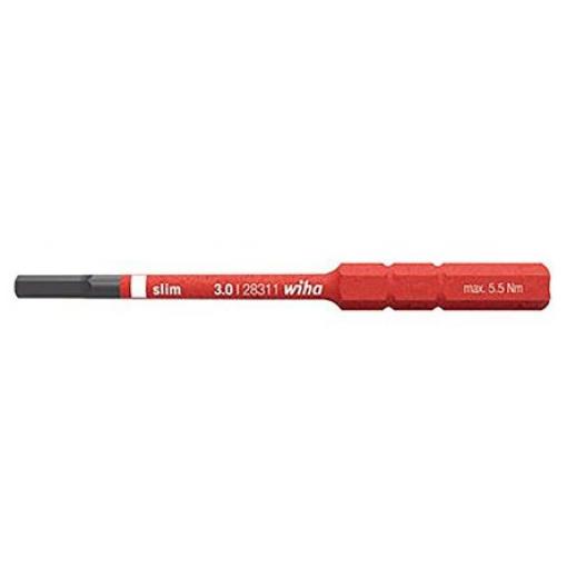 Wiha Bit šroubováku, Chrom molybdenová ocel, typ hlavice: Šestihranný, Šestihran, 6 mm, 3 mm, celková délka: 75 mm,