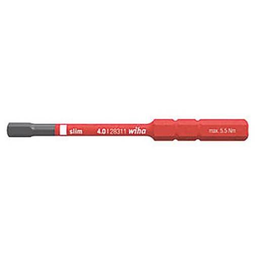 Wiha Bit šroubováku, Chrom molybdenová ocel, typ hlavice: Šestihranný, Šestihran, 6 mm, Hex 4, celková délka: 75 mm,